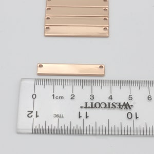 10 Rose Gold Horizontal Blank Bar, Custom Necklace Blanks, Ready To Engrave Stamping Charm, Wholesale Bulk Discount Custom Supply 367H-R image 4