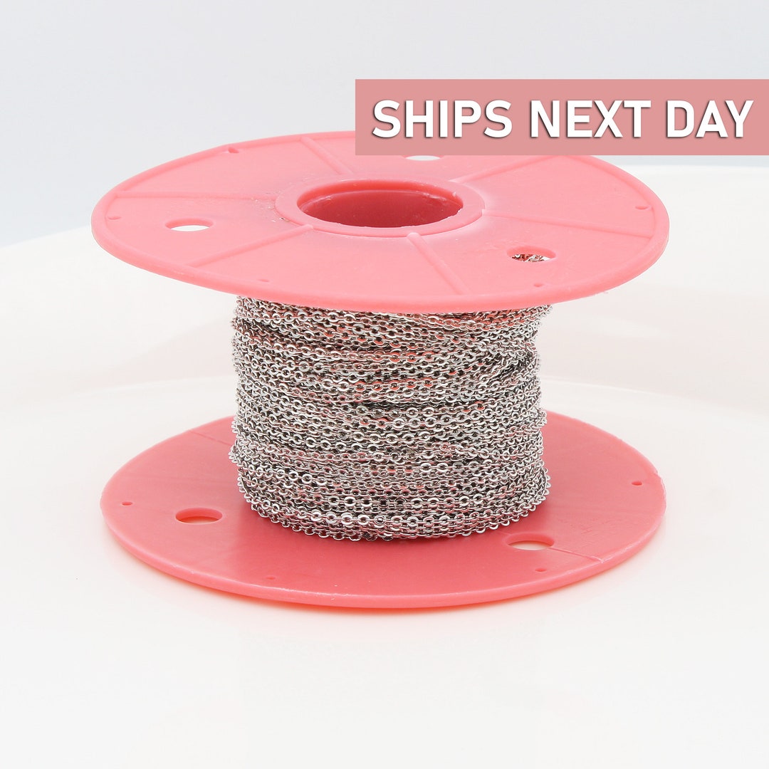 10 Meters Silver Chain Spool Silver Plated Cable Chain Bulk Necklace