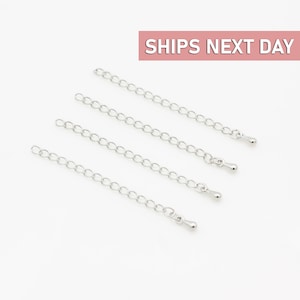 10 Silver Chain Extender, Stainless Steel Extenders, Add 2 inch Silver Necklace Extender, Wholesale Jewelry Supply 2E-SS