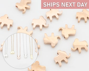 10 Rose Gold Plated Elephant Charms Minimalist Necklace Making Supplies ACE-R