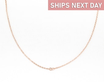 1 Rose Gold Split Chain Necklace, Rose Gold Chain, Wholesale Necklace Chains, Custom Jewelry Making Findings Bulk Supplies 235SC-RG