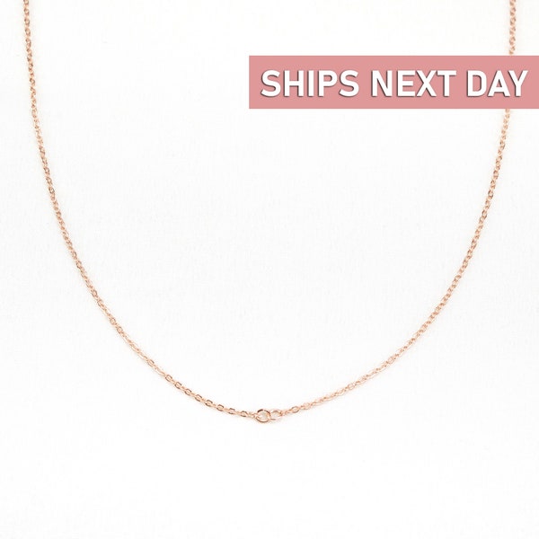 1 Rose Gold Split Chain Necklace, Rose Gold Chain, Wholesale Necklace Chains, Custom Jewelry Making Findings Bulk Supplies 235SC-RG