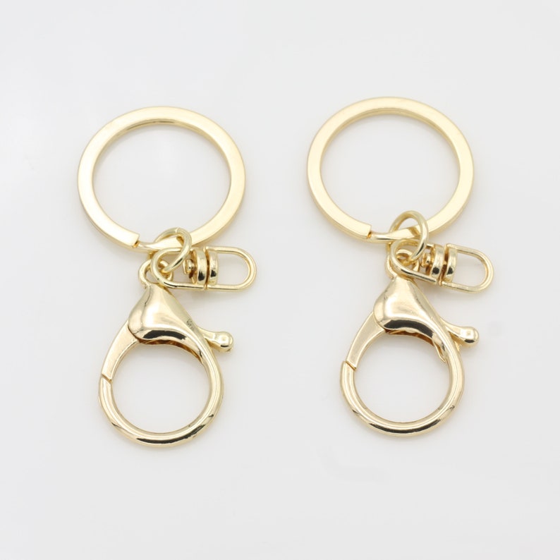 5 Gold Keychain Ring and Connector Bulk Discount Gold Plated Etsy