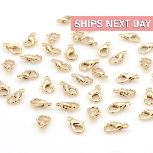 10 Pcs Gold Lobster Clasp Necklace Chain Connector Jewelry Etsy