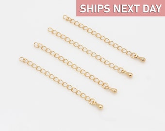 10 Gold Chain Extender, Add 2 inch Stainless Steel Gold Necklace Extender, Wholesale Jewelry Supply 2E-G-SS