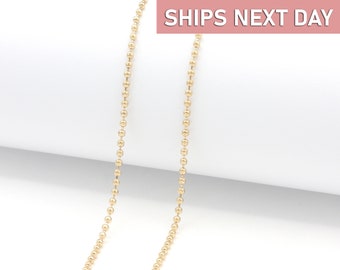 Gold Ball Chain Necklace, Dog Tag Bead Chain for Men, Military Tag Chain, Wholesale DIY Jewelry Making Findings Supply BC-G