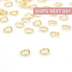 Gold Open Jump Rings, 10g Split O Rings, 1.2mm Thick, Inner 4mm, Jewelry Making Findings, Big Connectors Craft Supplies BOJR-G