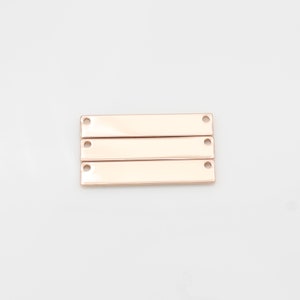 10 Rose Gold Horizontal Blank Bar, Custom Necklace Blanks, Ready To Engrave Stamping Charm, Wholesale Bulk Discount Custom Supply 367H-R image 3