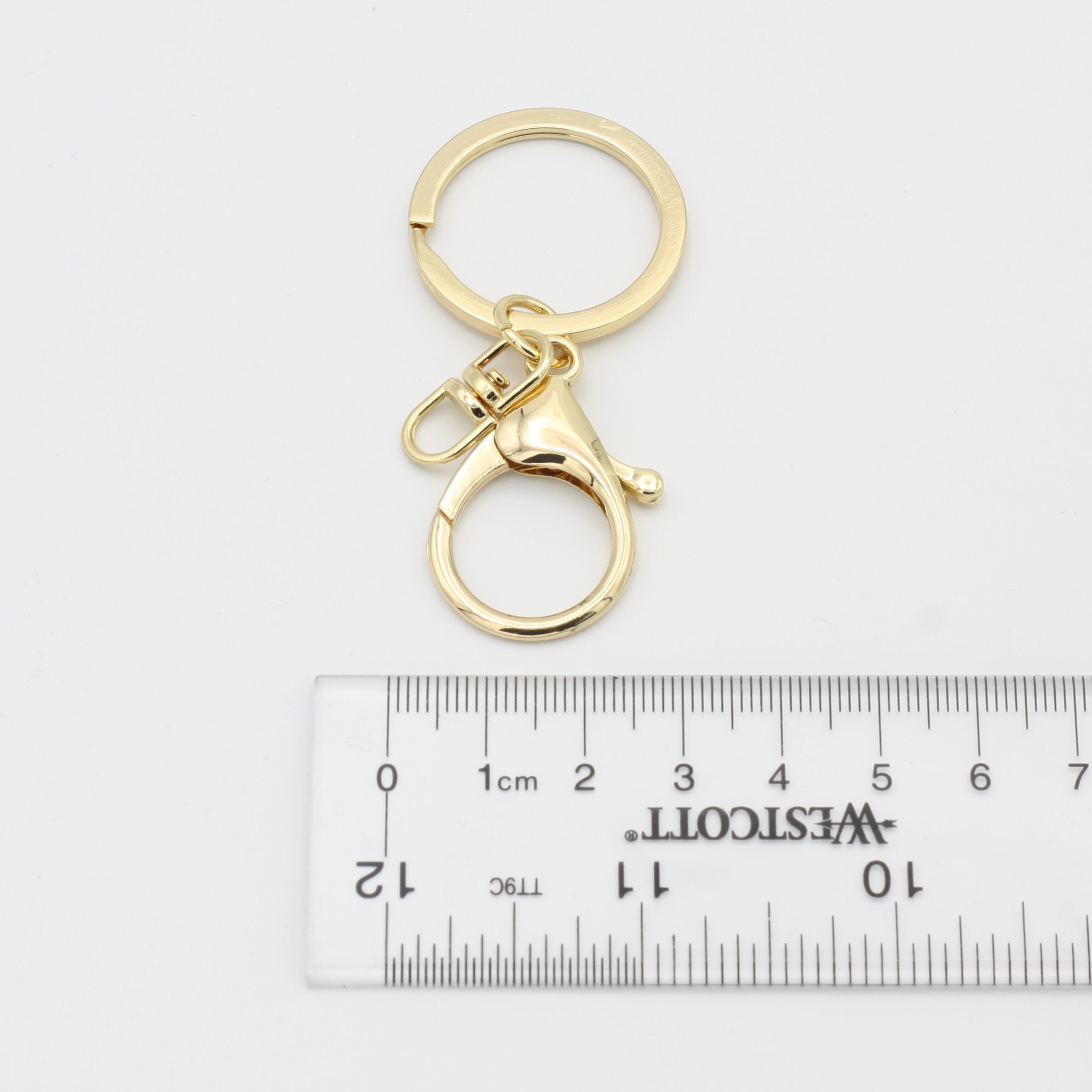 5 Gold Keychain Ring and Connector, Bulk Discount Gold Plated Keychain  Supply, Custom Jewelry Hardware KC-G 