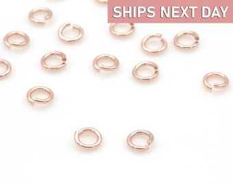 10g Rose Gold O Jump Rings, 1.2mm Thick, Inner 4mm, Necklace Pendant Connectors, Jewelry Making Findings, Split Ring Jewelry Supplies BOJR-R