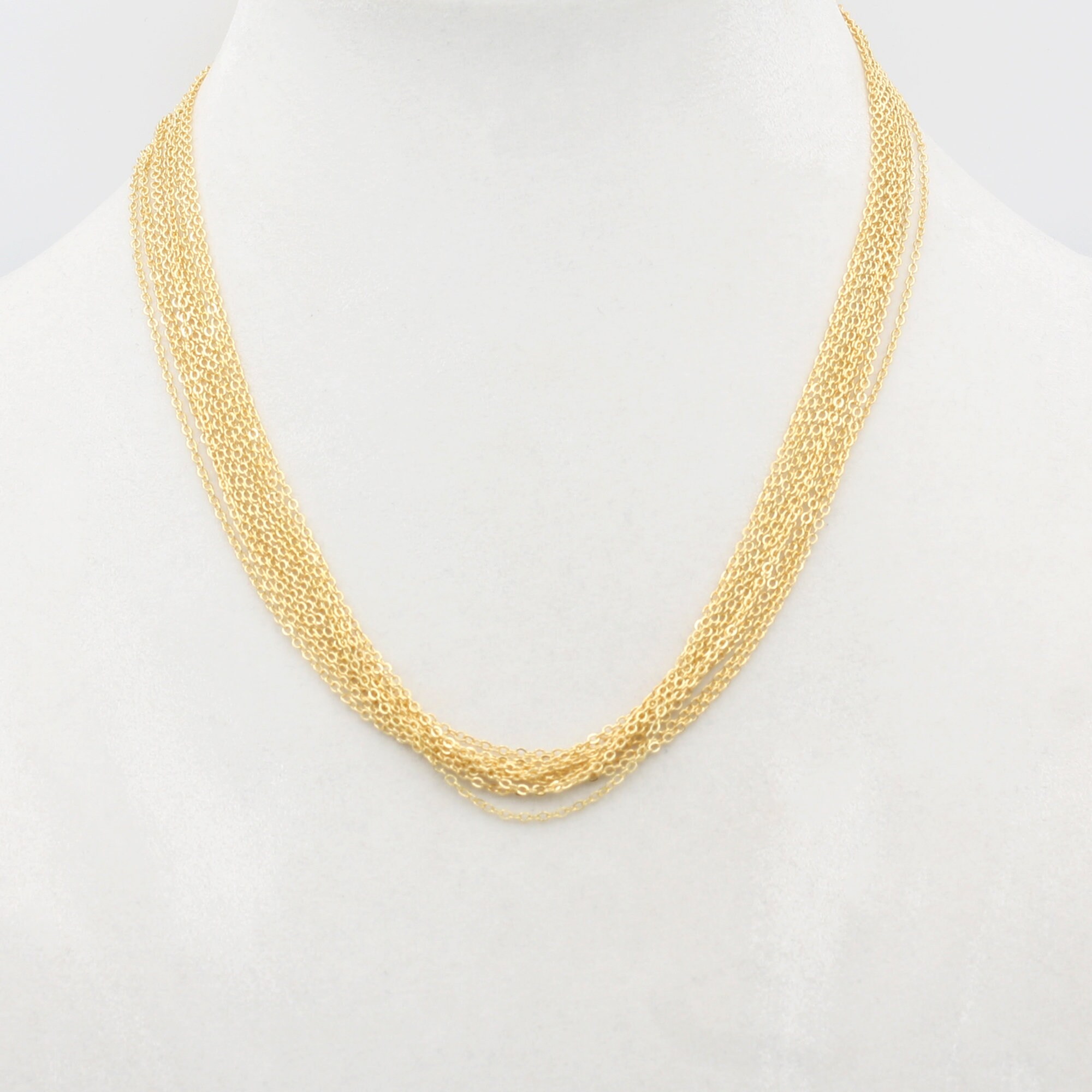 10 17inch Gold Bulk Chains 16K Gold Flat Chain Basic Gold Etsy