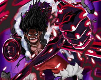 Black Straw Hat Luffy Gear 4 Snake Man Etsy