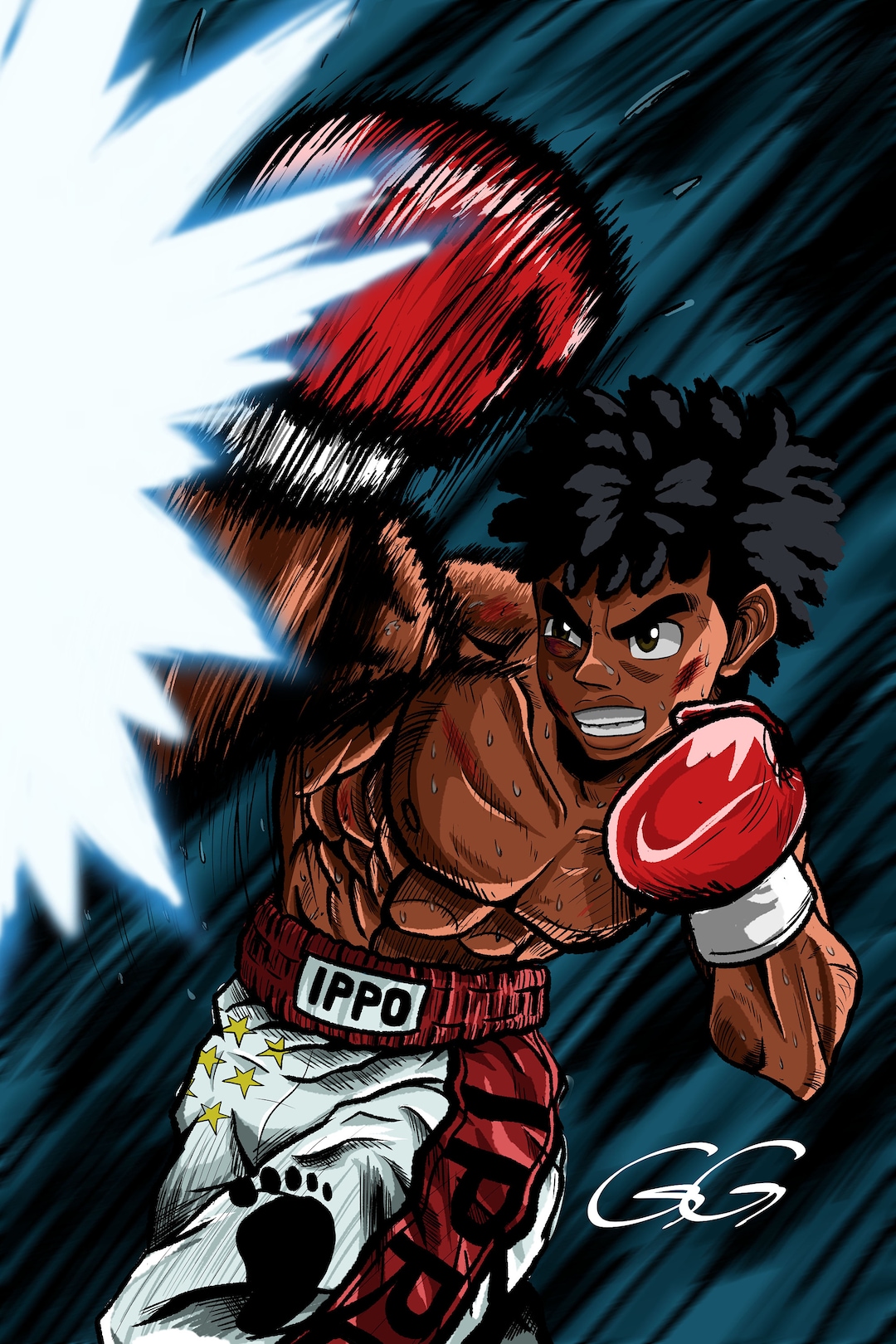 Buy Ippo Makunouchi Wall Art Print Black Anime Poster Online in India 