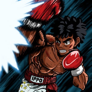 Ippo Makunouchi Wall art print Black anime poster