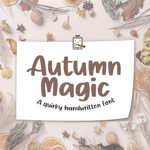 Autumn Magic, Fonte manuscrita, OTF, Download de fonte, Fonte digital, Fonte fofa, Fonte com letras à mão, Fonte com pincel, Fonte em negrito, Fonte divertida, Fonte para iPad