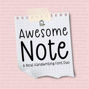 Super note, Police manuscrite, OTF, Duo de polices, Police Study, Police d'écriture manuscrite, Multilingue, Police Goodnote, Note numérique, Police mignonne, Police soignée