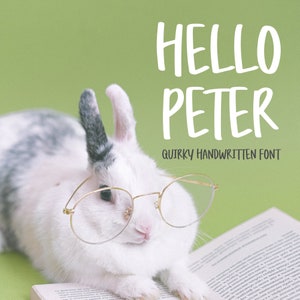 Hello Peter, Handwritten font, Handwriting font, Typeface, OTF, iPad font, Cute font, Quirky font, Fun font, Cricut font, Handlettering font
