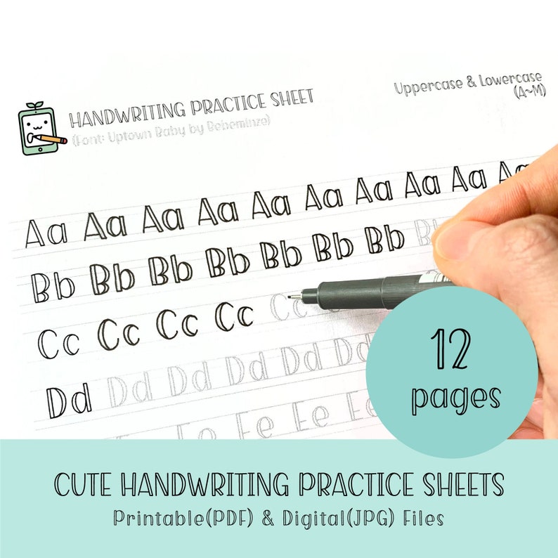 Cute Handwriting Practice Sheets Printable Handwriting - Etsy