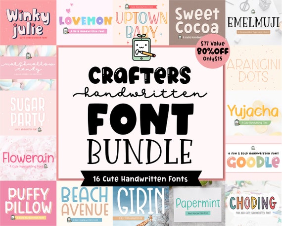 Crafty Font Bundle - 30 Fonts for Crafters | Vol 2