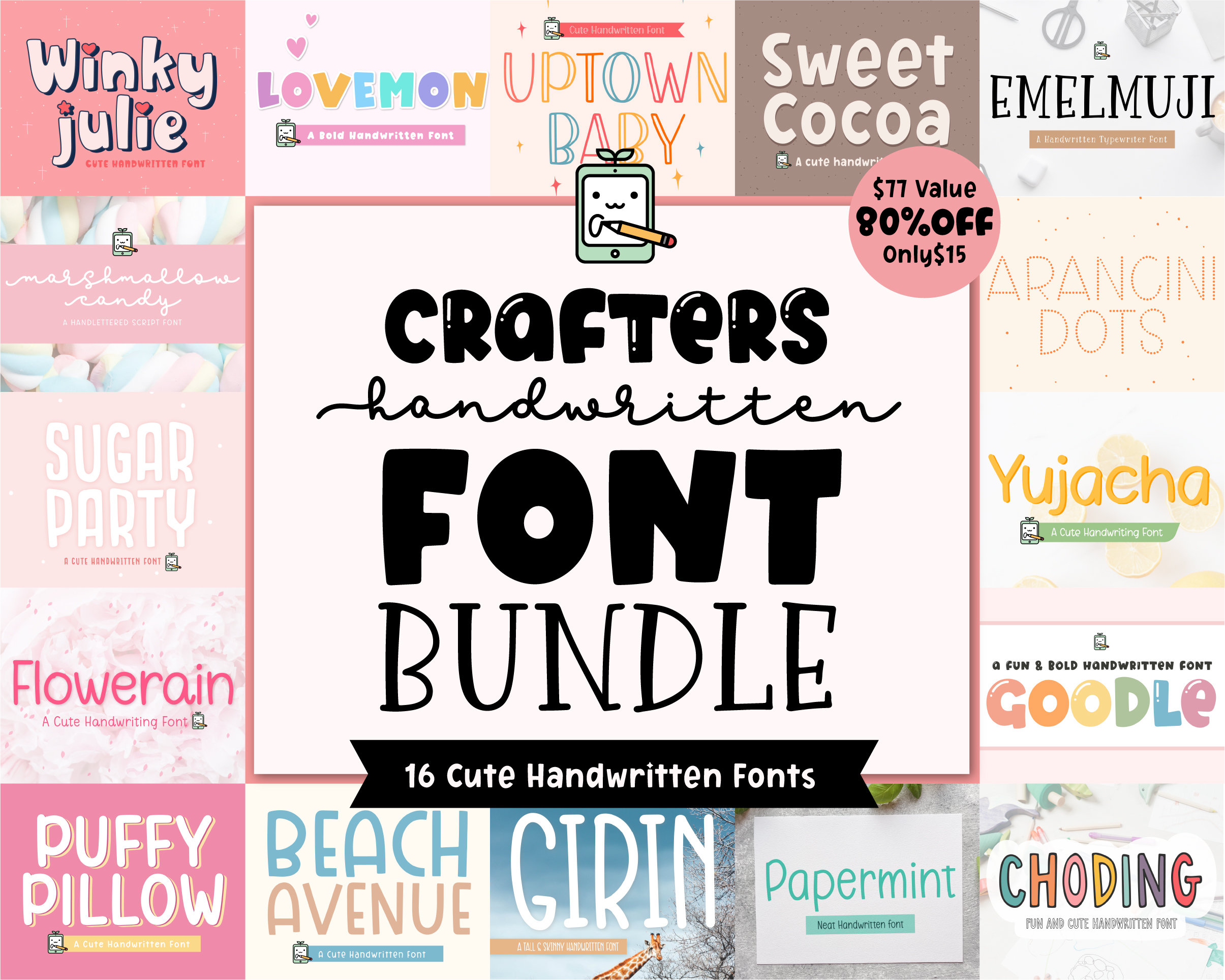 Crafters Handwritten Font Bundle, Fonts for Crafters, Goodnotes Fonts ...