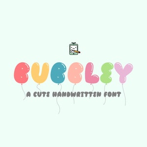 Bubbly Font Duo, OTF, Descarga de fuentes, Fuente manuscrita, Fuente bonita, Fuente infantil, Fuente negrita, Fuente Cricut, Fuente Bubble, Fuente Balloon, Fuente Craft
