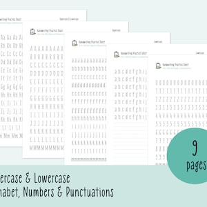 Hojas de práctica de escritura a mano: Hojas de trabajo imprimibles para adultos que aprenden a escribir el alfabeto y trazan letras para mejorar su caligrafía. imagen 2