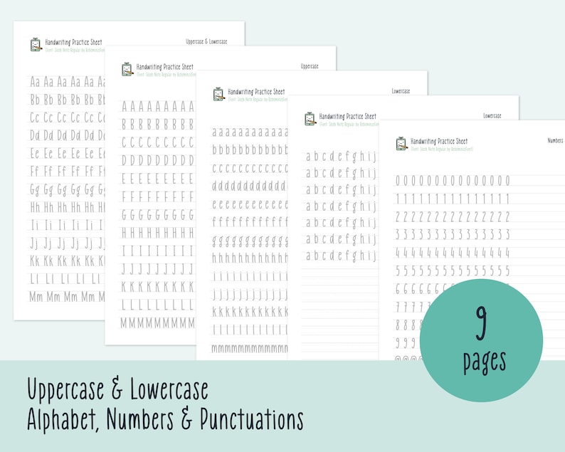 Hojas de práctica de escritura a mano: Hojas de trabajo imprimibles para adultos que aprenden a escribir el alfabeto y trazan letras para mejorar su caligrafía. imagen 2