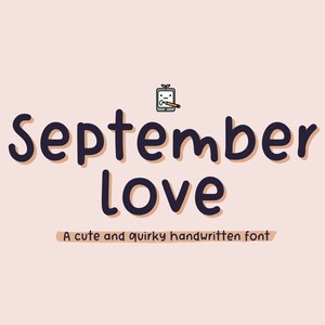 September Love, Police manuscrite, Police Study, Police simple, Police d'écriture manuscrite, OTF, Multilingue, Police Goodnotes, Notes numériques, Police mignonne