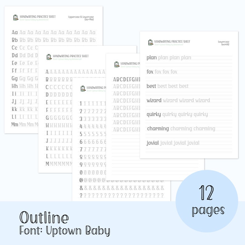 Handwriting Practice Worksheets Bundle: Alphabet and ABC Letter Tracing (Printable PDF and PNG) image 4