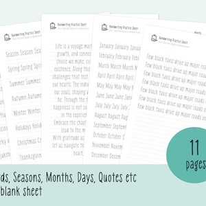 Hojas de práctica de escritura a mano: Hojas de trabajo imprimibles para adultos que aprenden a escribir el alfabeto y trazan letras para mejorar su caligrafía. imagen 3