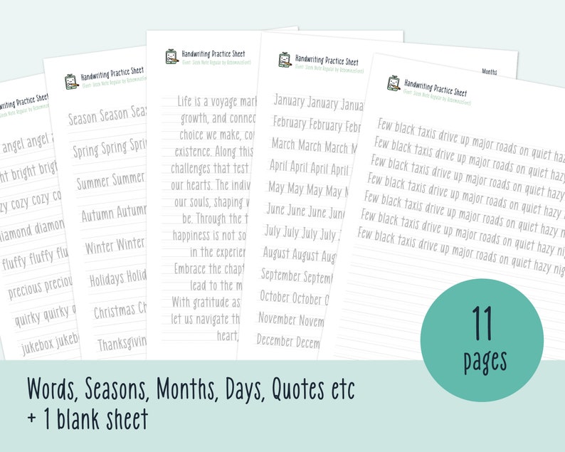 Hojas de práctica de escritura a mano: Hojas de trabajo imprimibles para adultos que aprenden a escribir el alfabeto y trazan letras para mejorar su caligrafía. imagen 3