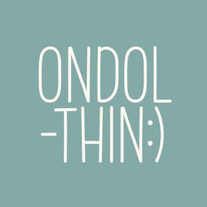 May include: White text on a light blue background reads "ONDOL - THIN:".