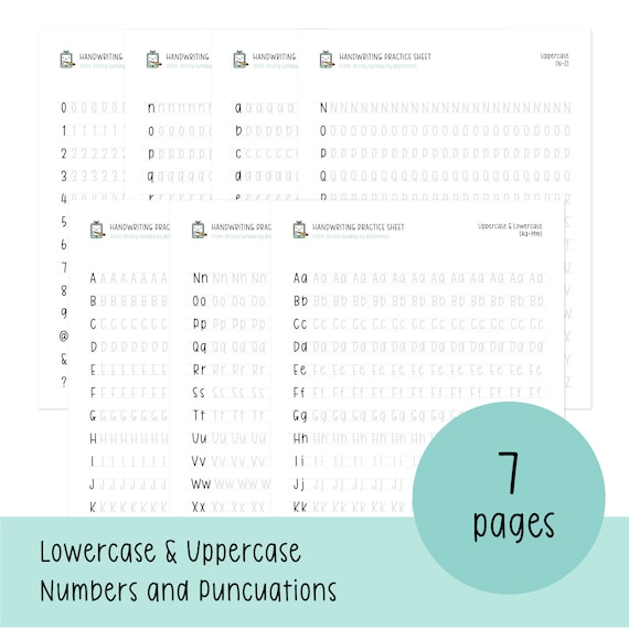 neat handwriting practice sheets printable handwriting etsy