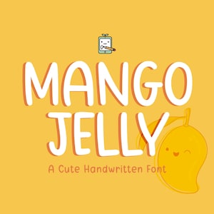 Mango Jelly, Jolie police manuscrite, Police d'écriture manuscrite, OTF, Police Goodnotes, Police mignonne, Multilingue, Police de caractères, Insolite, Police de pinceau
