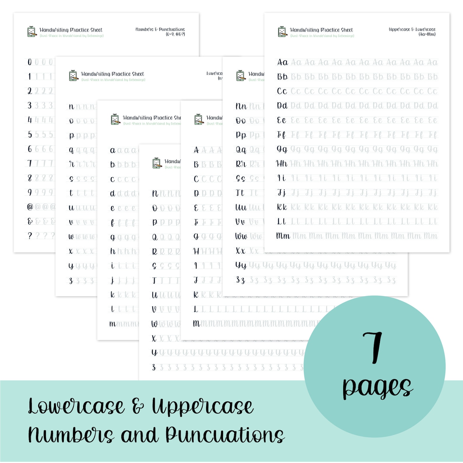 Cursive Handwriting Practice Sheets, Printable Handwriting Workbook ...