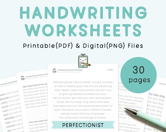 Hojas de trabajo de escritura a mano, imprimibles, hojas de práctica de escritura a mano, práctica de escritura del alfabeto, trazado de letras del abecedario, caligrafía prolija, caligrafía