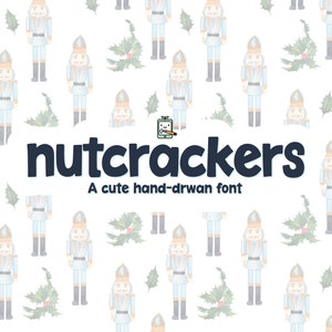 Quebra-Nozes – Uma fonte fofa e divertida desenhada à mão para artesanatos festivos e cartões de Natal | Download instantâneo de OTF multilíngue