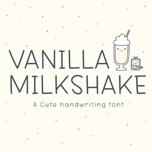 Vanilla Milkshake, Fuente manuscrita, Fuente de escritura a mano, Fuente de estudio, Fuente simple, Fuente bonita, OTF, Multilingüe, Fuente Goodnote, Fuente para tomar notas