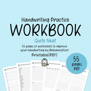 Neat Handwriting Practice Workbook, Printable Handwriting Worksheets, Alphabet Writing Practice, ABC Letter Tracing, Improve handwriting