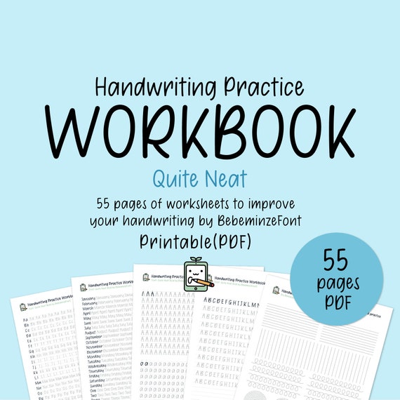 Neat Handwriting Practice Workbook Printable Handwriting | Etsy