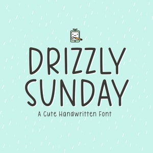 Drizzly Sunday, OTF, Fuente manuscrita, Fuente de estudio, Fuente simple, Fuente de escritura ordenada, Multilingüe, Fuente Goodnote, Nota digital, Fuente bonita