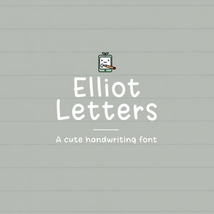 Letras de Elliot, Fuente manuscrita, Fuente Study, Fuente simple, Fuente manuscrita, OTF, Multilingüe, Fuente Goodnotes, Nota digital, Fuente bonita