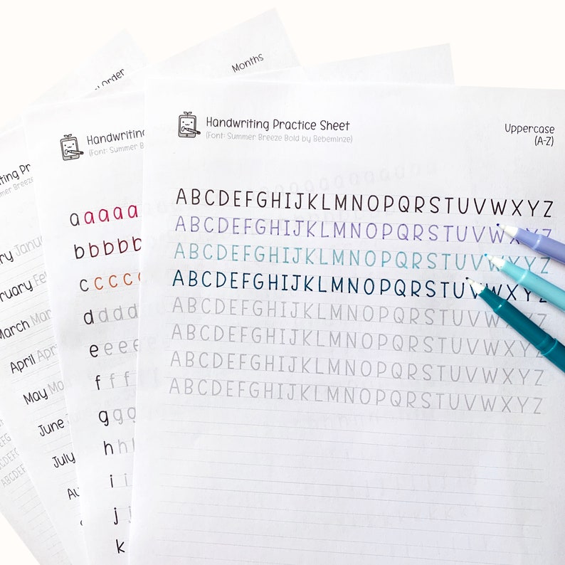 Cute Handwriting Practice Sheets, Printable Handwriting Worksheets ...