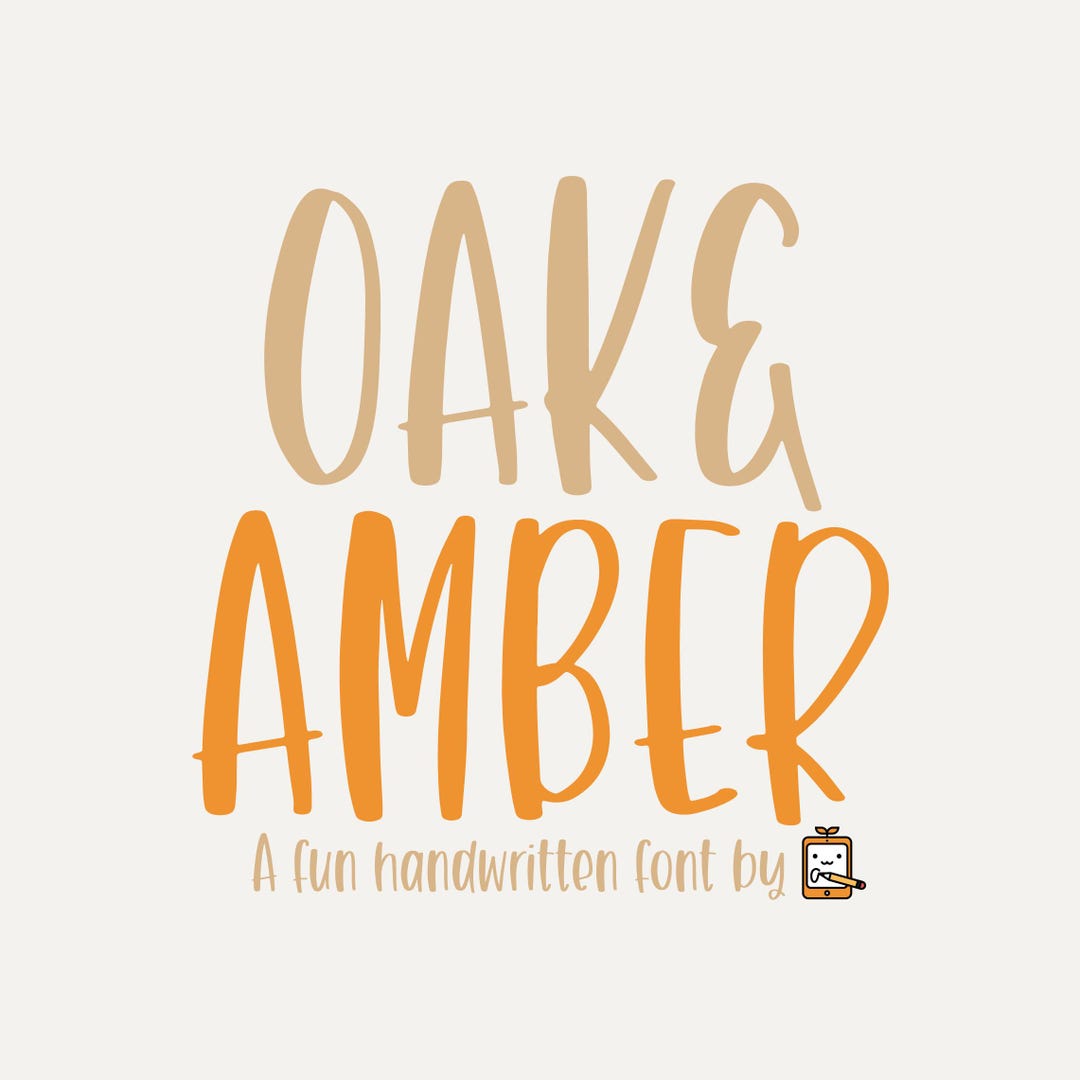 Oak and Amber Handwritten Brush Font (instant Download) - Etsy