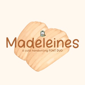 Police manuscrite Madeleines Duo - Jolie police de caractère manuscrite pour agenda, notes d'étude et travaux manuels | Téléchargement instantané OTF