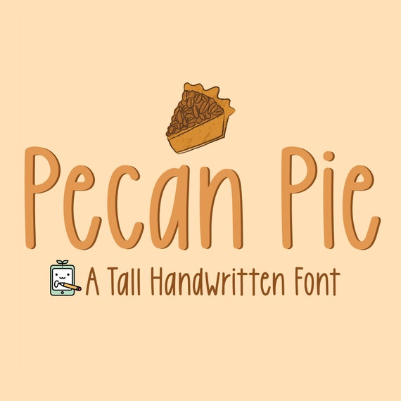 Pecan Pie, Handwritten font, Handwriting, OTF, Cute font, Skinny font, Tall font, Narrow font, Goodnotes fonts, Fun font, Handlettered font
