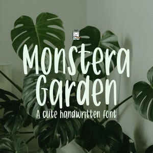 Fonte Monstera Garden Handwritten Brush - Script de escrita à mão divertido e peculiar para iPad | Download instantâneo OTF
