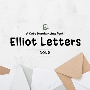 Elliot Letters Bold, Fonte manuscrita, Fonte de estudo, Fonte simples, Fonte de escrita à mão, OTF, Multilíngue, Fonte Goodnotes, Nota digital, Fonte fofa