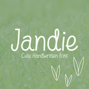 Jandie, Police manuscrite, Police Study, Police simple, Police d'écriture manuscrite, Police de caractère, OTF, Téléchargement de police, Police iPad, Police mignonne, Bouclé, adorable