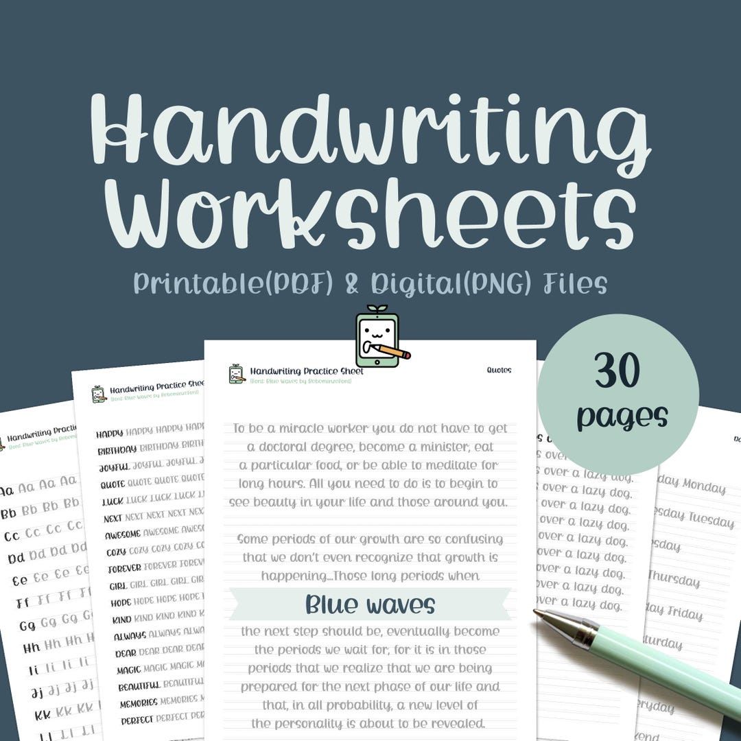 Cute Handwriting Practice Sheets, Printable Workbook, Alphabet Writing ...